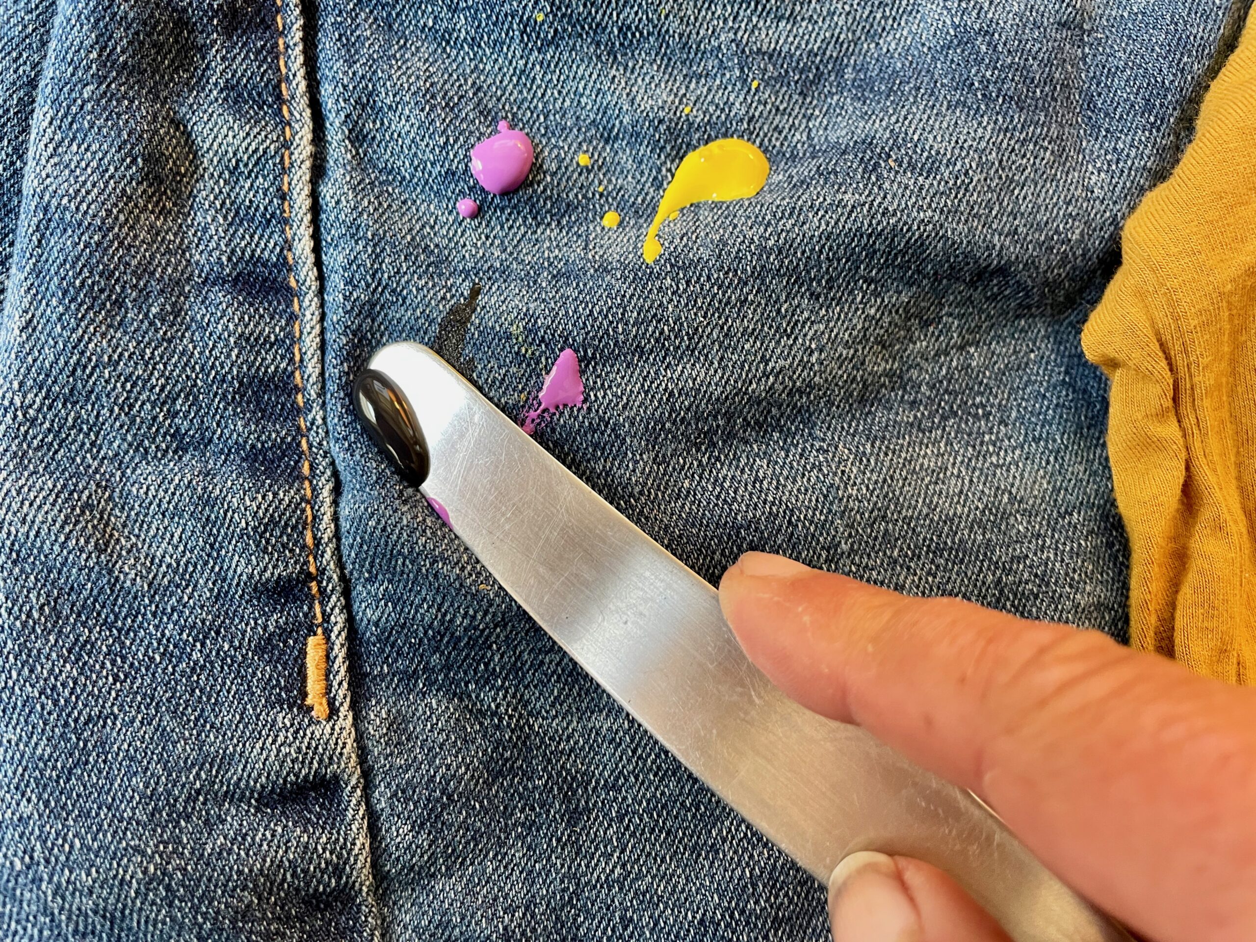 Scrap Off Acrylic Paint From Clothes